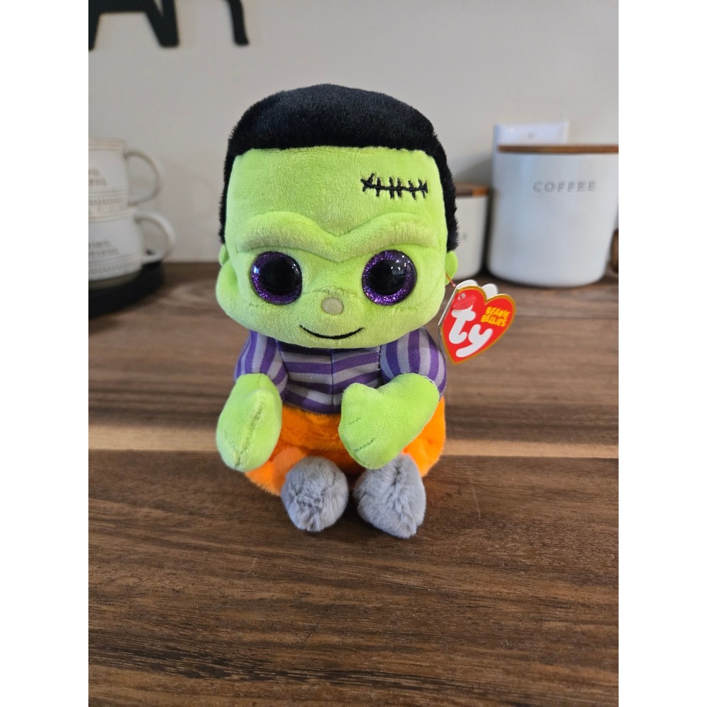 Ty Beanie Bellies Victor Frankenstein Halloween Plush Green Purple 2023 NWT